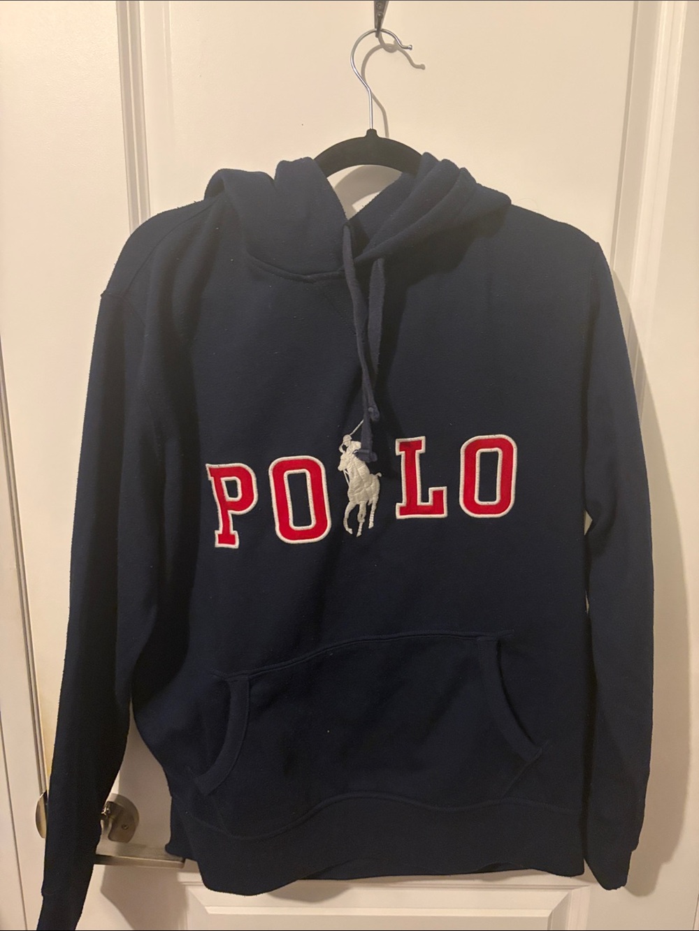 Polo by Ralph Lauren Navy Hoodie with Red Lettering